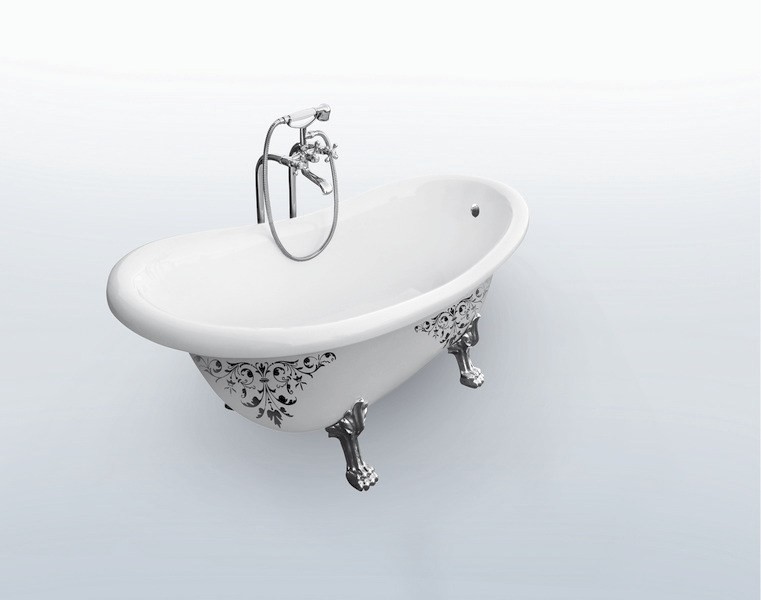 BESCO Otylia wanna wolnostojąca 170x77 biały + nogi białe WKO-170WO+B