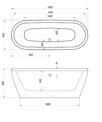 BESCO Victoria wanna wolnostojąca 185x83  biały VICTORIA 185