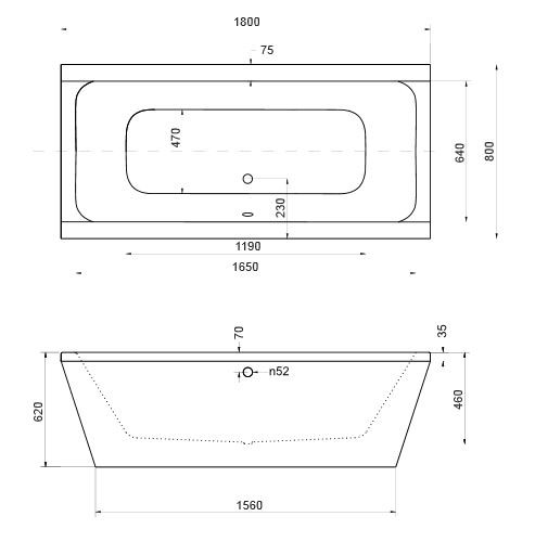 BESCO Vera wanna wolnostojąca 180x80 biały VERA 180