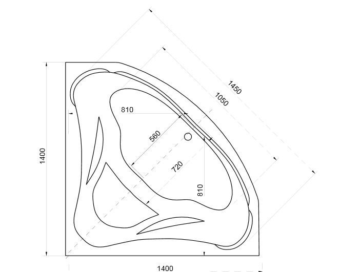 BESCO Mia wanna narożna 140x140 biały MIA 140