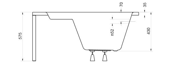 BESCO Mia wanna narożna 140x140 biały MIA 140