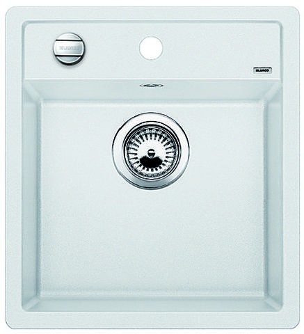 Blanco Dalago 45 Silgranit PuraDur II zlewozmywak granitowy z korkiem automatycznym 1 komora kolor biały 517160