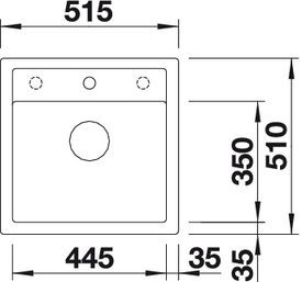 Blanco Dalago 5 Silgranit PuraDur II zlewozmywak granitowy z korkiem automatycznym 1 komora kolor biały 518524