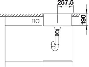 Blanco Dalago 5 Silgranit PuraDur II zlewozmywak granitowy z korkiem automatycznym 1 komora kolor biały 518524
