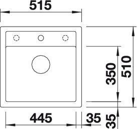 Blanco Dalago 5 Silgranit PuraDur II zlewozmywak granitowy z korkiem automatycznym 1 komora kolor szarość skały 518848