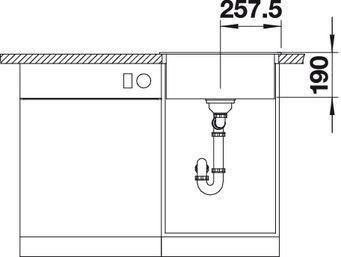 Blanco Dalago 5 Silgranit PuraDur II zlewozmywak granitowy z korkiem automatycznym 1 komora kolor szarość skały 518848