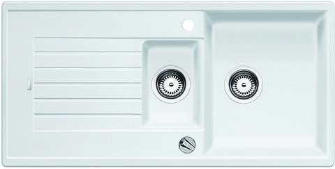 Blanco Zia 6 S Silgranit PuraDur II zlewozmywak granitowy 1,5 komory z ociekaczem z korkiem automatycznym kolor biały 514734