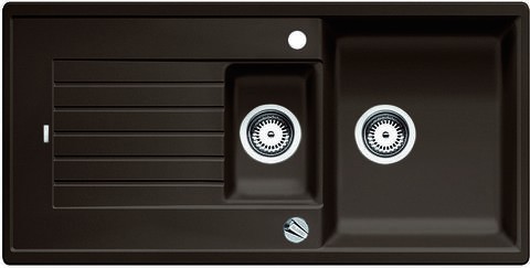 Blanco Zia 6 S Silgranit PuraDur II zlewozmywak granitowy 1,5 komory z ociekaczem z korkiem automatycznym kolor kawowy 515071