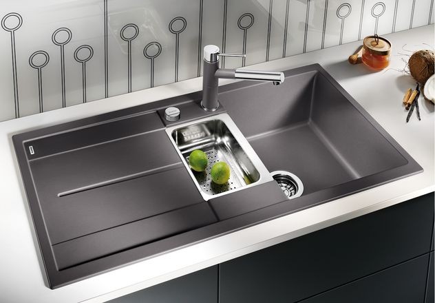 Blanco Metra 6 S Silgranit PuraDur II zlewozmywak granitowy 1,5 komory z korkiem automatycznym i odsączarką kolor biały 513046