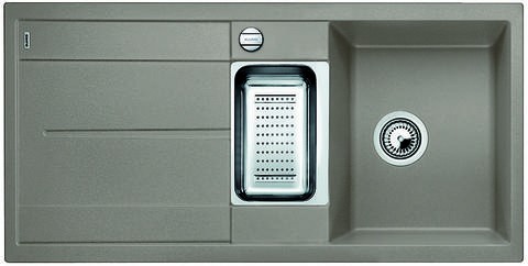 Blanco Metra 6 S Silgranit PuraDur II zlewozmywak granitowy 1,5 komory z korkiem automatycznym i odsączarką kolor tartufo 517354