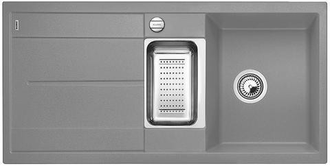 Blanco Metra 6 S Silgranit PuraDur II zlewozmywak granitowy 1,5 komory z korkiem automatycznym i odsączarką kolor szarość skały 518877