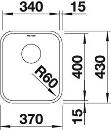 Blanco Supra 340-U komora podwieszana stal szlachetna szczotkowana 518199