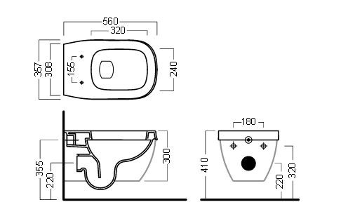 Hatria Abito muszla wisząca biały YXX6