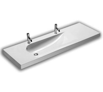 Hatria Grandangolo G-150 umywalka ceramiczna 150cm z 2 otworami YXNV