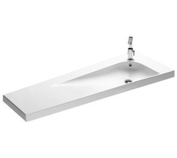 Hatria Grandangolo G-130T umywalka trapezowa ceramiczna lewa 130cm z 1 otworem YXF6