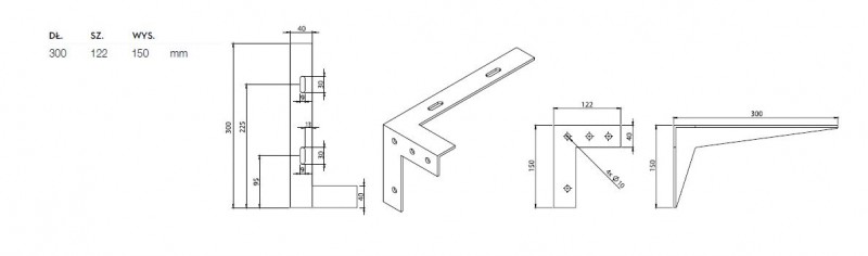 Marmorin Uni wsporniki do umywalki komplet 2 sztuki