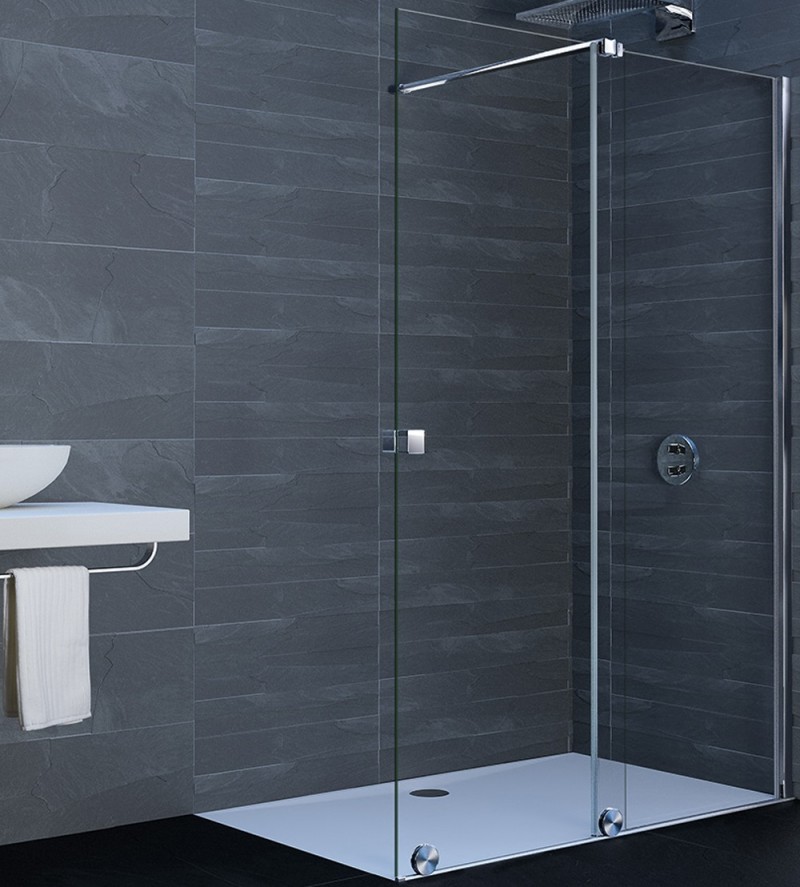 Huppe Xtensa Pure drzwi suwane WALK-IN 100 cm prawe srebrny połysk przeźroczyste Anti-Plaque XT0201.069.322