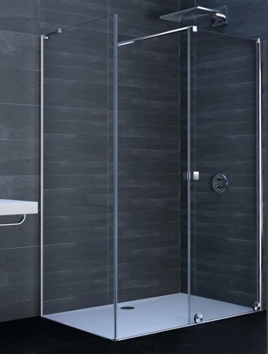 Huppe Xtensa Pure drzwi suwane WALK-IN 100 cm lewe srebrny połysk przeźroczyste Anti-Plaque XT0101.069.322