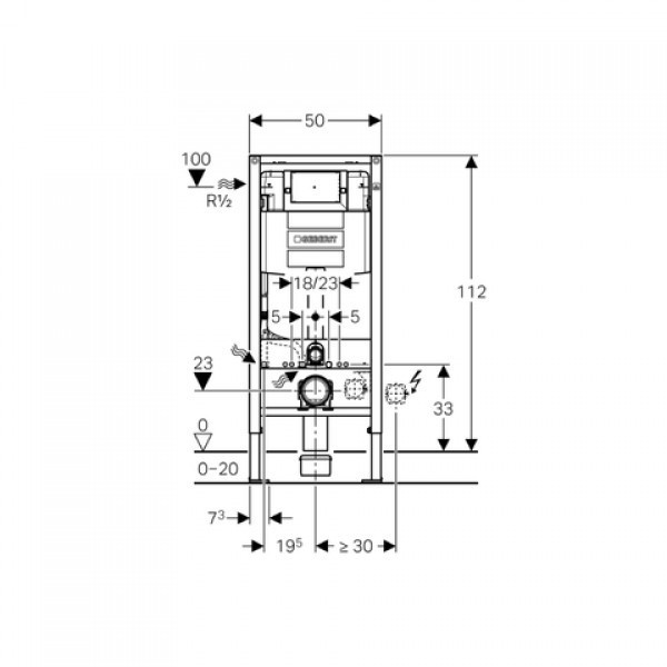 Geberit Omega H112 stelaż do WC 111.060.00.1