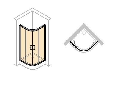 Huppe ENA 2.0 kabina półokrągła 80x80 drzwi przesuwne srebrny połysk przeźroczyste ANTI-PLAQUE 140601.069.322