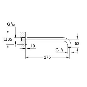 Grohe Rainshower ramię prysznicowe 28cm ścienne chrom 27488000