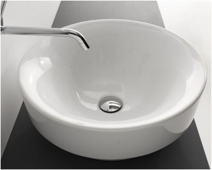 Kerasan Cento umywalka okrągła stawiana lub wpuszczana w blat 45x45 biały 3557