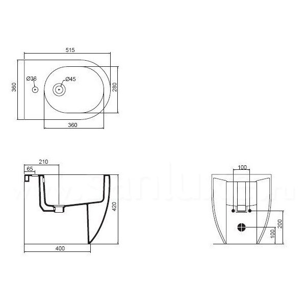 Kerasan Flo bidet stojący 52 cm biały 3120
