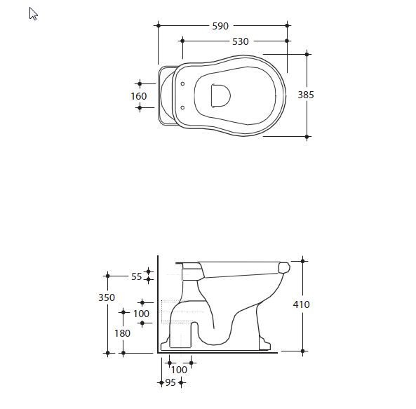 Kerasan Retro muszla stojąca biała odpływ poziomy 101101