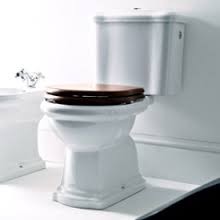 Kerasan Retro muszla stojąca do kompaktu biała odpływ poziomy 101301