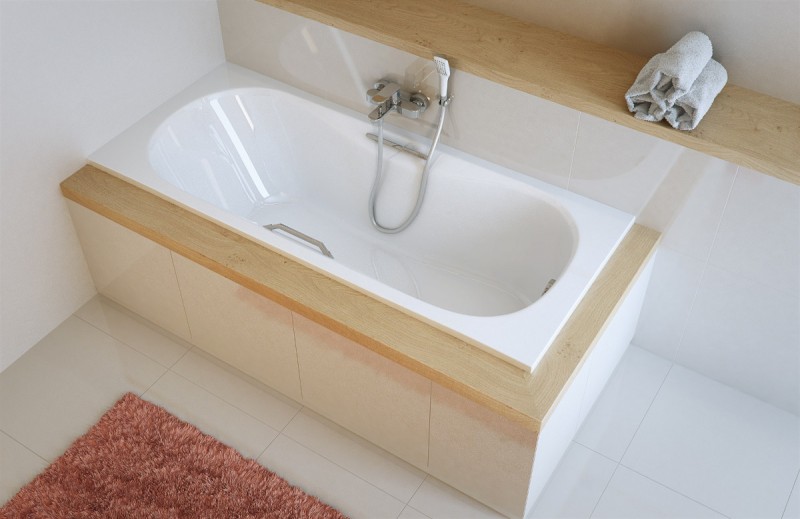 Excellent Clesis Lux wanna prostokątna 170x75 z nogami WAEX.CLE17WHC