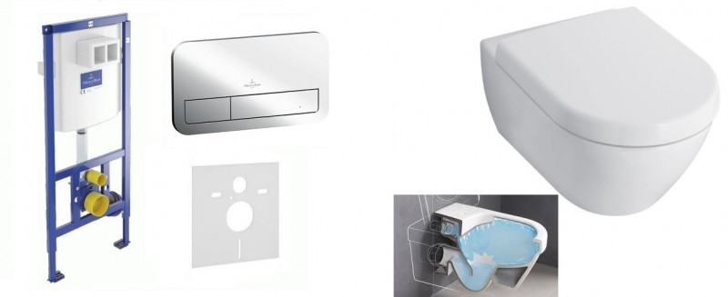 Villeroy&Boch ViConnect + Subway 2.0 Directflush - Zestaw 5w1 - kompletny stelaż + muszla + deska wolnoopadająca