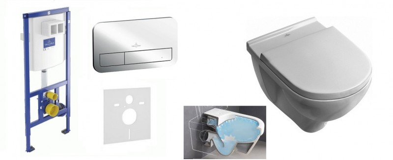 Villeroy&Boch ViConnect + O.novo Directflush - Zestaw 5w1 - kompletny stelaż + muszla + deska wolnoopadająca