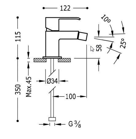 Tres Cuadro Exclusive bateria bidetowa stal 006.120.01.AC