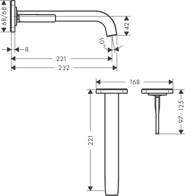 Axor Citterio E bateria umywalkowa podtynkowa wylewka 220mm chrom 36106000