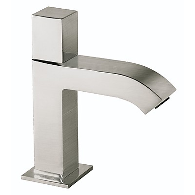 Tres Cuadro Exclusive bateria umywalkowa do wody zimnej lub wstępnie zmieszanej stal szczotkowana 007.503.01.AC