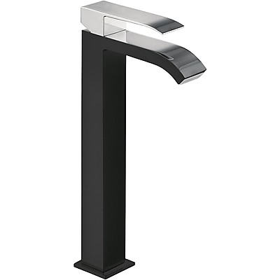 Tres Cuadro Exclusive bateria umywalkowa wysoka kaskada czarny chrom 006.810.01.NE