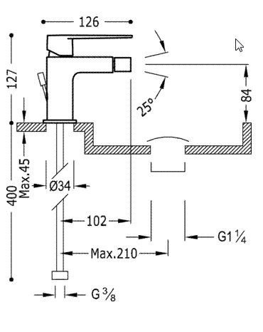 Tres Class bateria bidetowa chrom 205.120.01