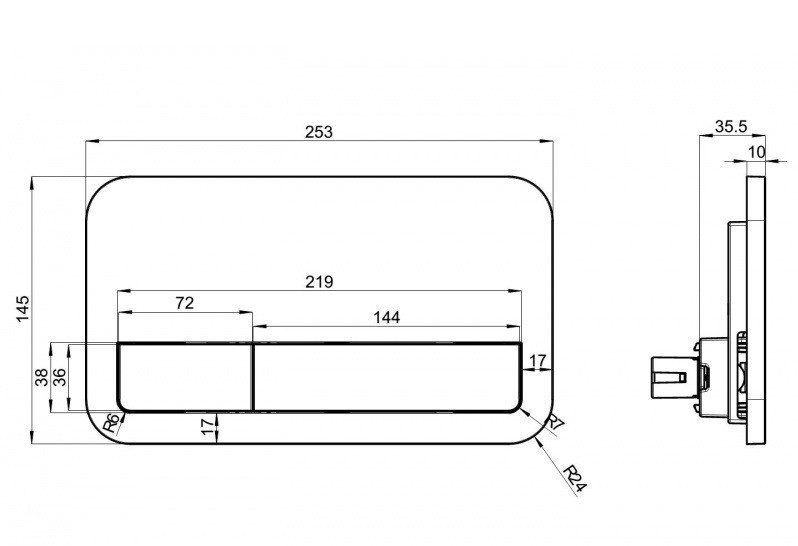 Villeroy&Boch ViConnect E200 przycisk do stelaża biały 92249068