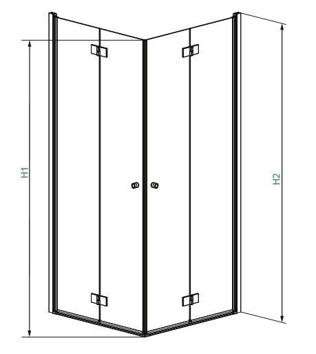Radaway Essenza New KDD-B kabina prostokątna 100x80 drzwi składane chrom przeźroczyste Easy Clean 385072-01-01L + 385070-01-01R