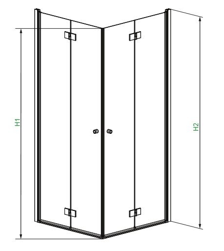 Radaway Essenza New KDD-B kabina kwadratowa 80x80 drzwi składane chrom przeźroczyste Easy Clean 385070-01-01L + 385070-01-01R
