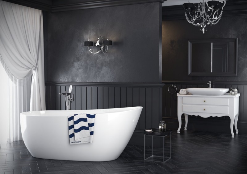 Excellent Oxalia bateria wannowa wolnostojąca podłogowa chrom AREX.9055CR