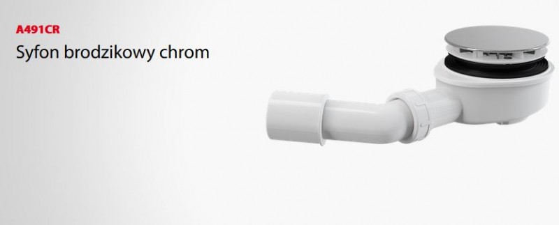 Alcaplast syfon brodzikowy niski 6cm 90mm chrom połysk A491CR