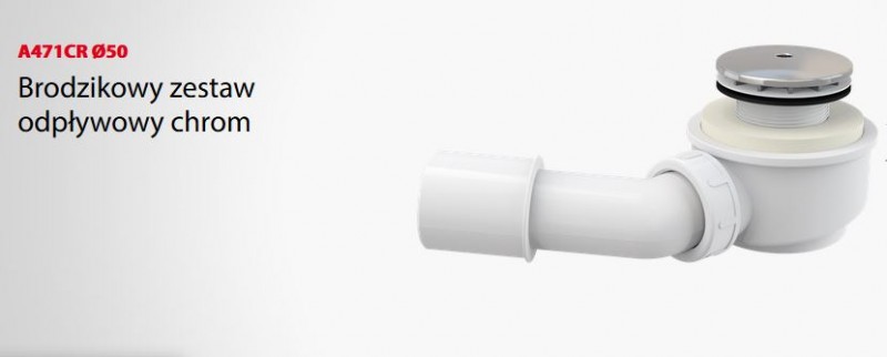 Alcaplast syfon brodzikowy niski 50mm chrom połysk A471CR-50