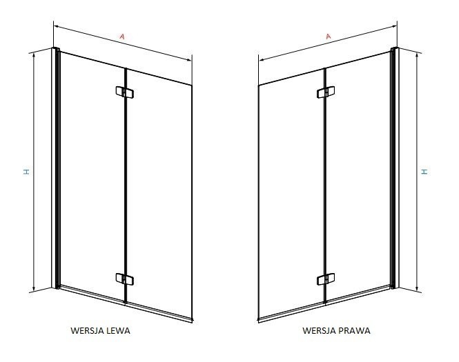 Radaway Fuenta New PND parawan nawannowy dwuczęściowy 120 cm prawy chrom przeźroczyste Easy Clean 208212-01R