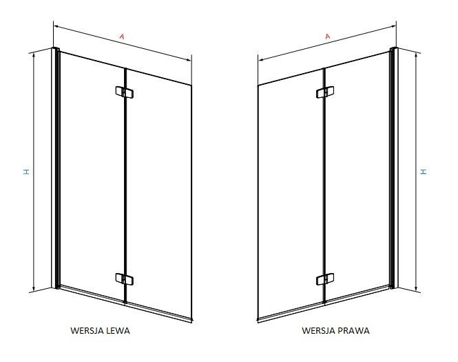 Radaway Fuenta New PND parawan nawannowy dwuczęściowy 100 cm lewy chrom przeźroczyste Easy Clean 208210-01L