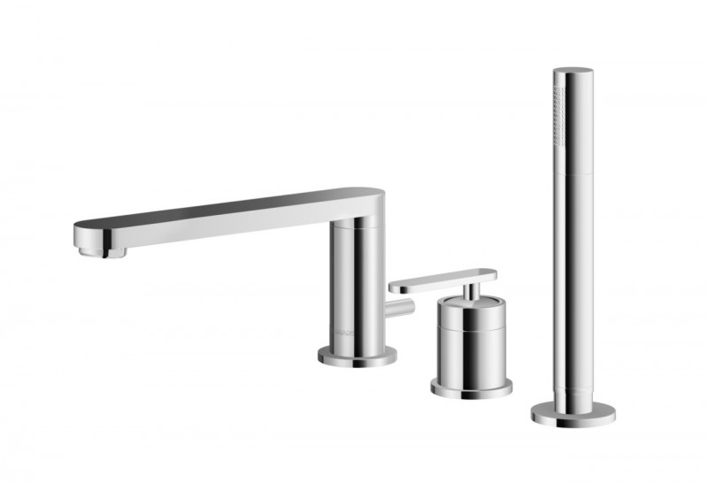 Kohlman Boxine bateria wannowa 3-otworowa z obrotową wylewką chrom QB241B