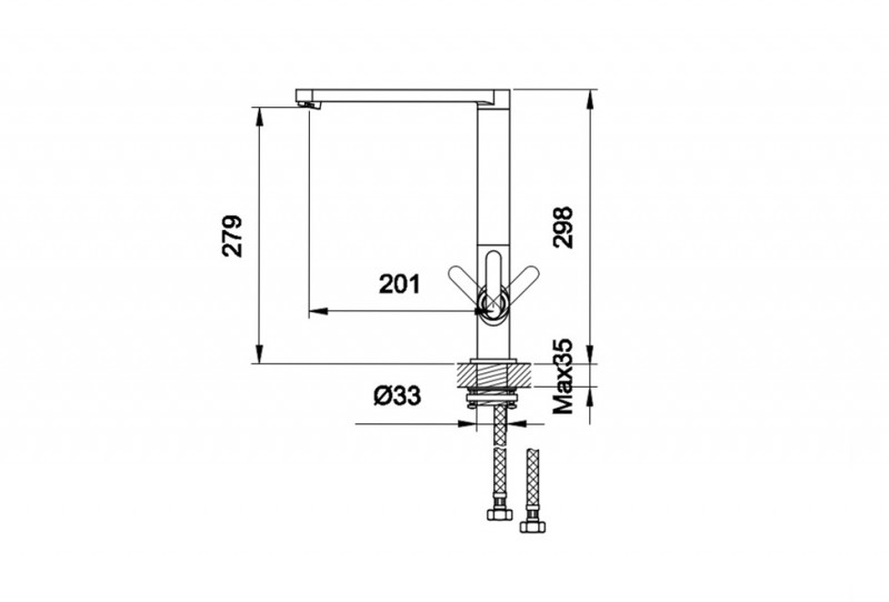 Kohlman Boxine bateria kuchenna zlewozmywakowa chrom QB140B