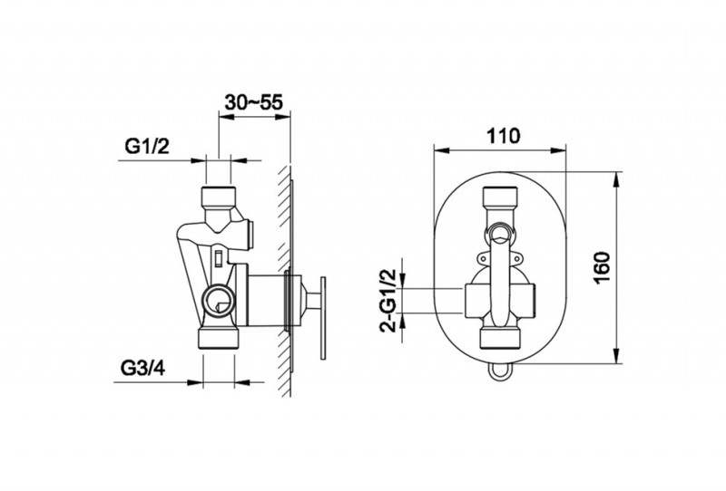 Kohlman Boxine bateria prysznicowa podtynkowa chrom QW220B
