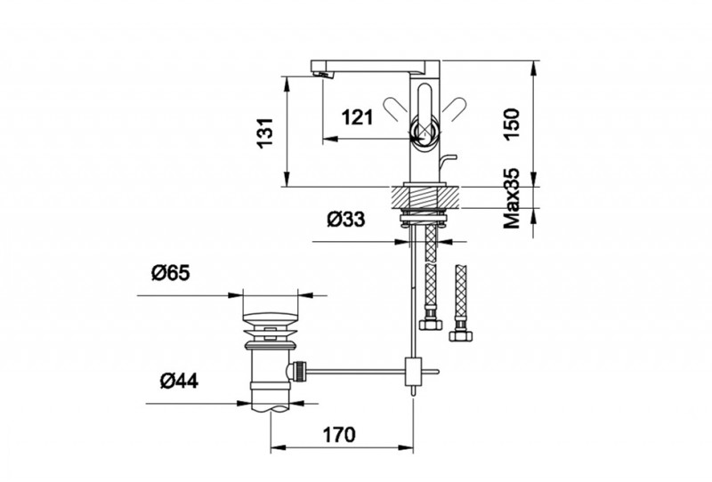 Kohlman Boxine bateria umywalkowa z obrotową wylewką chrom QB100B