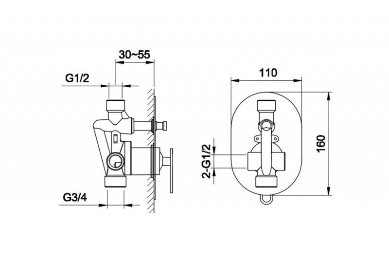 Kohlman Boxine bateria wannowo-prysznicowa podtynkowa chrom QW210B